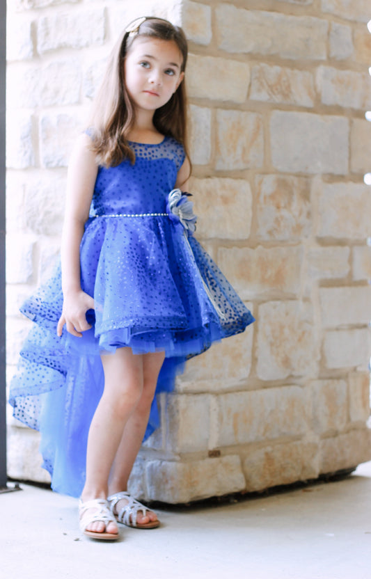 Indo Western Block Print Readymade Blue Dress 498KR09