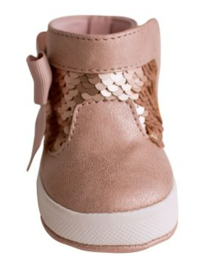 Baby Deer Rose Gold Sequins Infant Boots with Bow